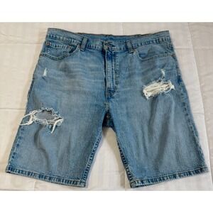 Levi's 405 Denim Shorts Light Wash Distressed Re-Issue Vintage Tag SZ 38
